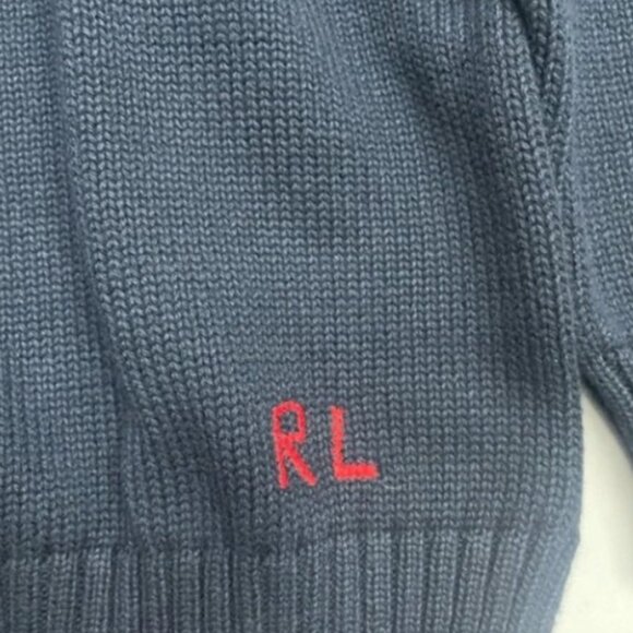 Polo by Ralph Lauren Navy Sweater with Bear Motif - Picture 4 of 5